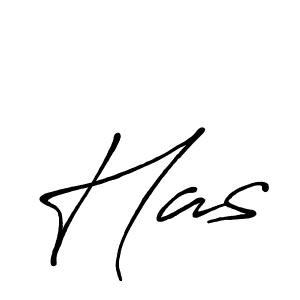 Make a beautiful signature design for name Has. With this signature (Antro_Vectra_Bolder) style, you can create a handwritten signature for free. Has signature style 7 images and pictures png