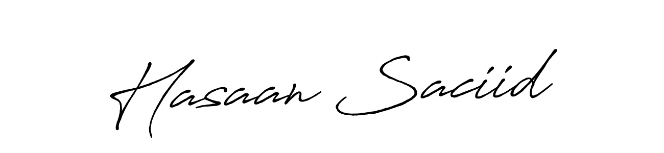 Design your own signature with our free online signature maker. With this signature software, you can create a handwritten (Antro_Vectra_Bolder) signature for name Hasaan Saciid. Hasaan Saciid signature style 7 images and pictures png