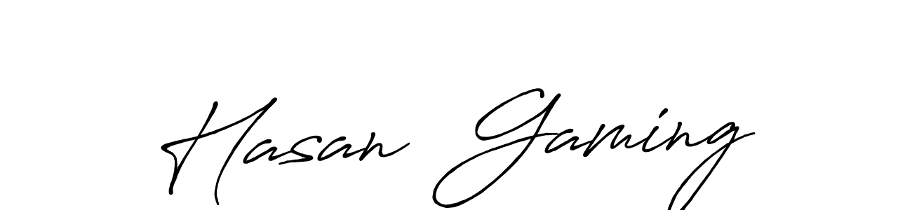 Create a beautiful signature design for name Hasan  Gaming. With this signature (Antro_Vectra_Bolder) fonts, you can make a handwritten signature for free. Hasan  Gaming signature style 7 images and pictures png