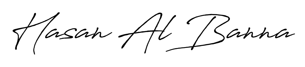 How to make Hasan Al Banna name signature. Use Antro_Vectra_Bolder style for creating short signs online. This is the latest handwritten sign. Hasan Al Banna signature style 7 images and pictures png