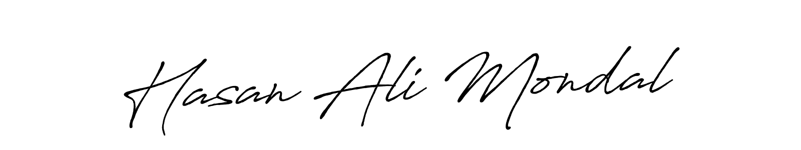 How to make Hasan Ali Mondal name signature. Use Antro_Vectra_Bolder style for creating short signs online. This is the latest handwritten sign. Hasan Ali Mondal signature style 7 images and pictures png