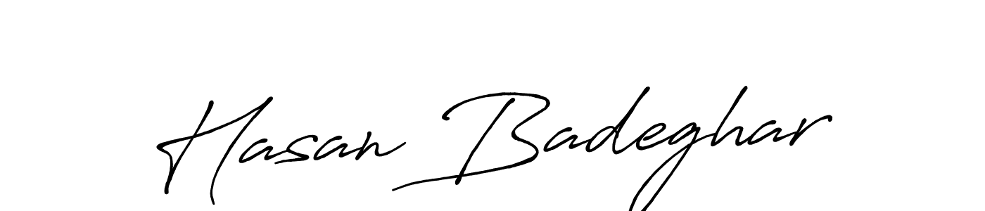 It looks lik you need a new signature style for name Hasan Badeghar. Design unique handwritten (Antro_Vectra_Bolder) signature with our free signature maker in just a few clicks. Hasan Badeghar signature style 7 images and pictures png