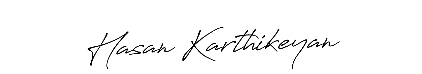 Make a beautiful signature design for name Hasan Karthikeyan. With this signature (Antro_Vectra_Bolder) style, you can create a handwritten signature for free. Hasan Karthikeyan signature style 7 images and pictures png