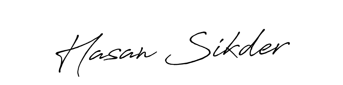 Design your own signature with our free online signature maker. With this signature software, you can create a handwritten (Antro_Vectra_Bolder) signature for name Hasan Sikder. Hasan Sikder signature style 7 images and pictures png