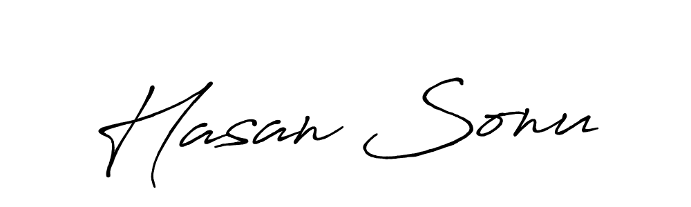 Use a signature maker to create a handwritten signature online. With this signature software, you can design (Antro_Vectra_Bolder) your own signature for name Hasan Sonu. Hasan Sonu signature style 7 images and pictures png