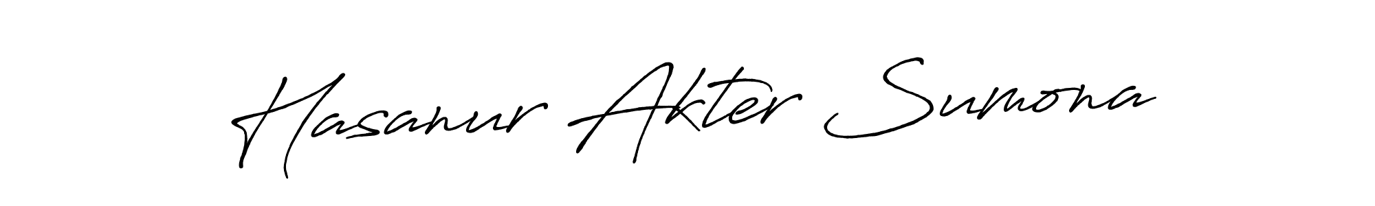 How to make Hasanur Akter Sumona name signature. Use Antro_Vectra_Bolder style for creating short signs online. This is the latest handwritten sign. Hasanur Akter Sumona signature style 7 images and pictures png