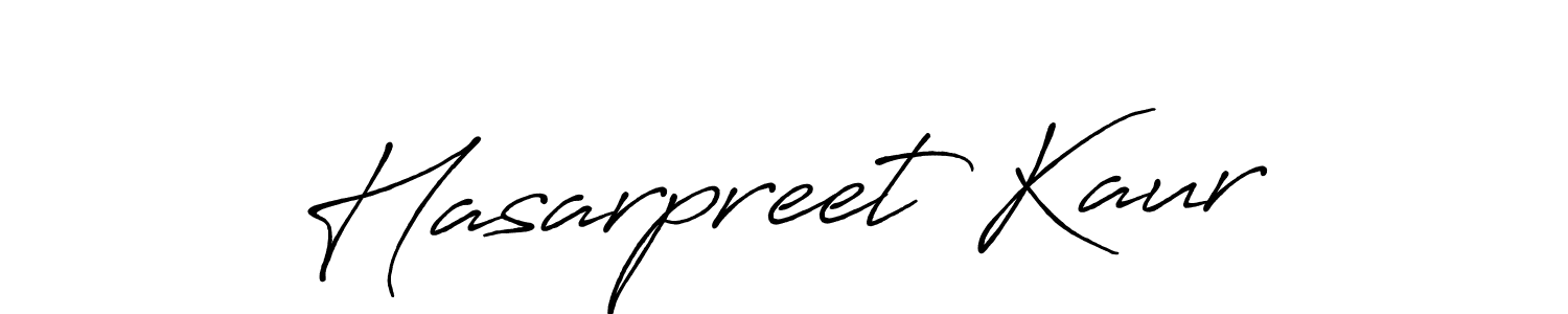 How to make Hasarpreet Kaur name signature. Use Antro_Vectra_Bolder style for creating short signs online. This is the latest handwritten sign. Hasarpreet Kaur signature style 7 images and pictures png