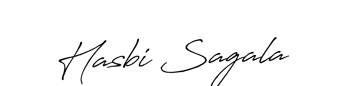 Make a beautiful signature design for name Hasbi Sagala. With this signature (Antro_Vectra_Bolder) style, you can create a handwritten signature for free. Hasbi Sagala signature style 7 images and pictures png