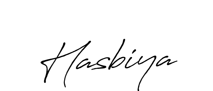 Use a signature maker to create a handwritten signature online. With this signature software, you can design (Antro_Vectra_Bolder) your own signature for name Hasbiya. Hasbiya signature style 7 images and pictures png