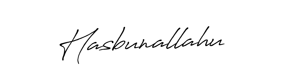 Create a beautiful signature design for name Hasbunallahu. With this signature (Antro_Vectra_Bolder) fonts, you can make a handwritten signature for free. Hasbunallahu signature style 7 images and pictures png