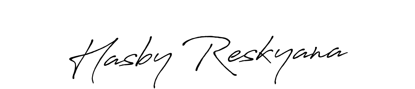 Design your own signature with our free online signature maker. With this signature software, you can create a handwritten (Antro_Vectra_Bolder) signature for name Hasby Reskyana. Hasby Reskyana signature style 7 images and pictures png