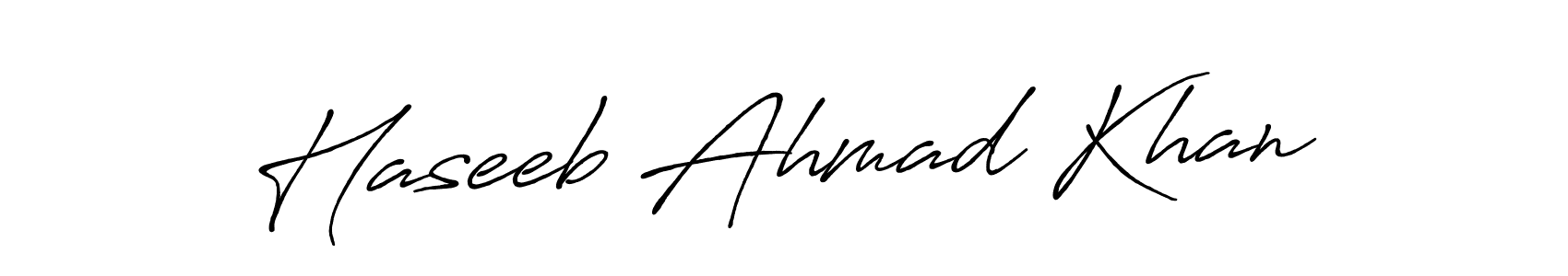 Design your own signature with our free online signature maker. With this signature software, you can create a handwritten (Antro_Vectra_Bolder) signature for name Haseeb Ahmad Khan. Haseeb Ahmad Khan signature style 7 images and pictures png