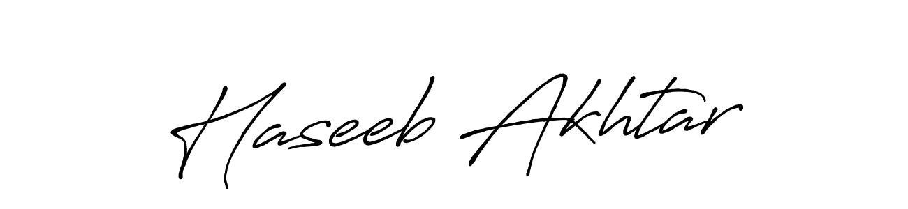 Create a beautiful signature design for name Haseeb Akhtar. With this signature (Antro_Vectra_Bolder) fonts, you can make a handwritten signature for free. Haseeb Akhtar signature style 7 images and pictures png