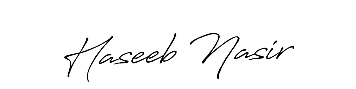 How to make Haseeb Nasir name signature. Use Antro_Vectra_Bolder style for creating short signs online. This is the latest handwritten sign. Haseeb Nasir signature style 7 images and pictures png