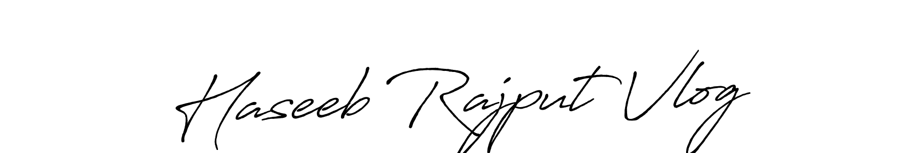 How to make Haseeb Rajput Vlog name signature. Use Antro_Vectra_Bolder style for creating short signs online. This is the latest handwritten sign. Haseeb Rajput Vlog signature style 7 images and pictures png