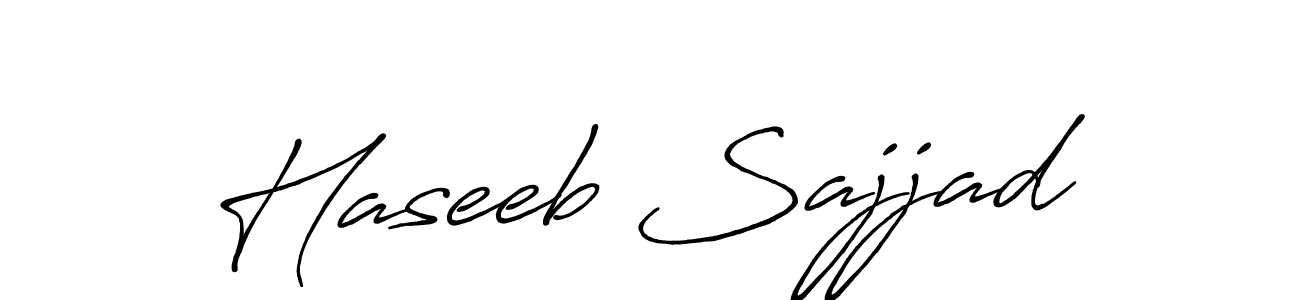 How to make Haseeb Sajjad name signature. Use Antro_Vectra_Bolder style for creating short signs online. This is the latest handwritten sign. Haseeb Sajjad signature style 7 images and pictures png