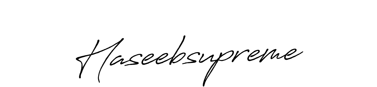 Use a signature maker to create a handwritten signature online. With this signature software, you can design (Antro_Vectra_Bolder) your own signature for name Haseebsupreme. Haseebsupreme signature style 7 images and pictures png