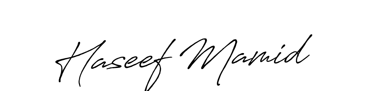 The best way (Antro_Vectra_Bolder) to make a short signature is to pick only two or three words in your name. The name Haseef Mamid include a total of six letters. For converting this name. Haseef Mamid signature style 7 images and pictures png