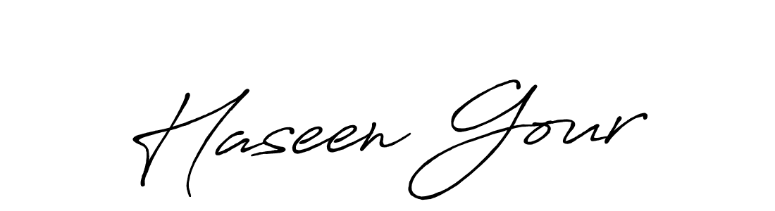 Haseen Gour stylish signature style. Best Handwritten Sign (Antro_Vectra_Bolder) for my name. Handwritten Signature Collection Ideas for my name Haseen Gour. Haseen Gour signature style 7 images and pictures png