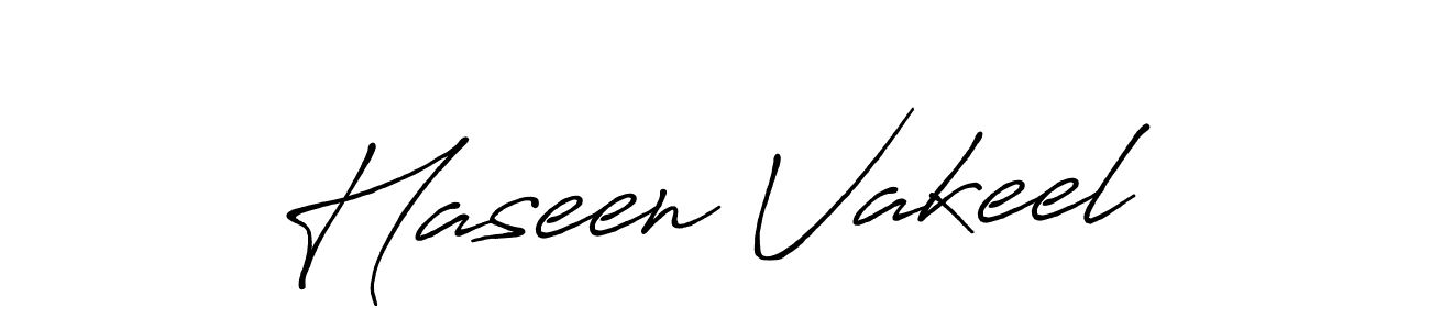 How to make Haseen Vakeel name signature. Use Antro_Vectra_Bolder style for creating short signs online. This is the latest handwritten sign. Haseen Vakeel signature style 7 images and pictures png