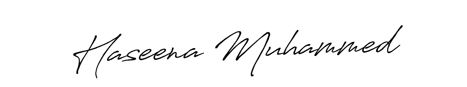 Use a signature maker to create a handwritten signature online. With this signature software, you can design (Antro_Vectra_Bolder) your own signature for name Haseena Muhammed. Haseena Muhammed signature style 7 images and pictures png