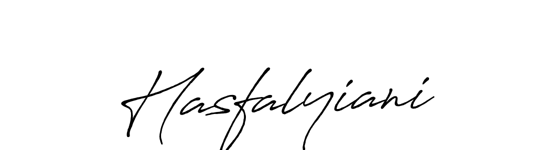 Use a signature maker to create a handwritten signature online. With this signature software, you can design (Antro_Vectra_Bolder) your own signature for name Hasfalyiani. Hasfalyiani signature style 7 images and pictures png