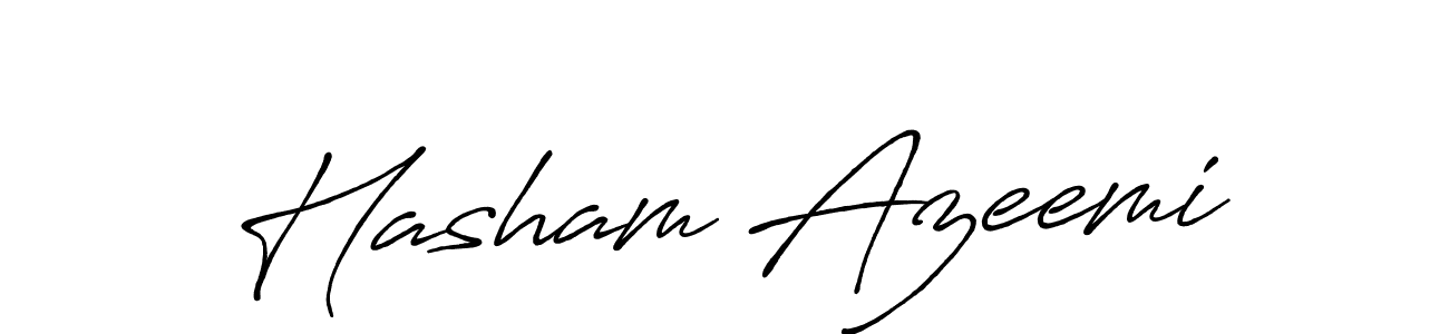 Make a beautiful signature design for name Hasham Azeemi. With this signature (Antro_Vectra_Bolder) style, you can create a handwritten signature for free. Hasham Azeemi signature style 7 images and pictures png