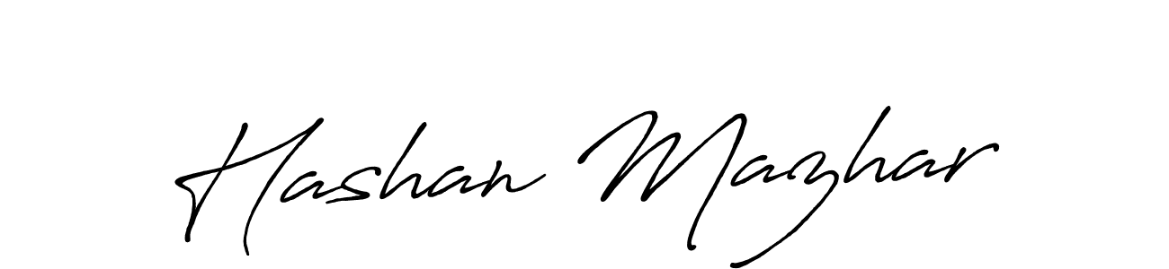Also we have Hashan Mazhar name is the best signature style. Create professional handwritten signature collection using Antro_Vectra_Bolder autograph style. Hashan Mazhar signature style 7 images and pictures png
