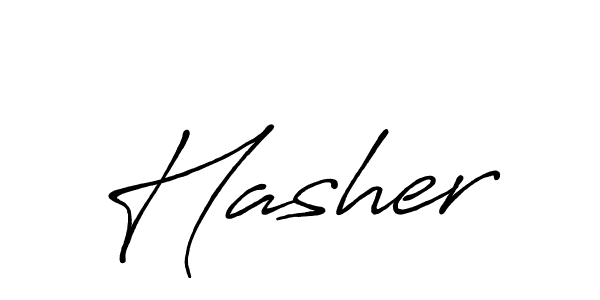 Make a beautiful signature design for name Hasher. With this signature (Antro_Vectra_Bolder) style, you can create a handwritten signature for free. Hasher signature style 7 images and pictures png