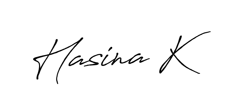 Use a signature maker to create a handwritten signature online. With this signature software, you can design (Antro_Vectra_Bolder) your own signature for name Hasina K. Hasina K signature style 7 images and pictures png