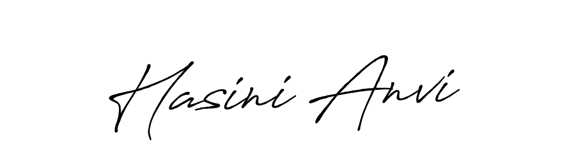 How to make Hasini Anvi name signature. Use Antro_Vectra_Bolder style for creating short signs online. This is the latest handwritten sign. Hasini Anvi signature style 7 images and pictures png