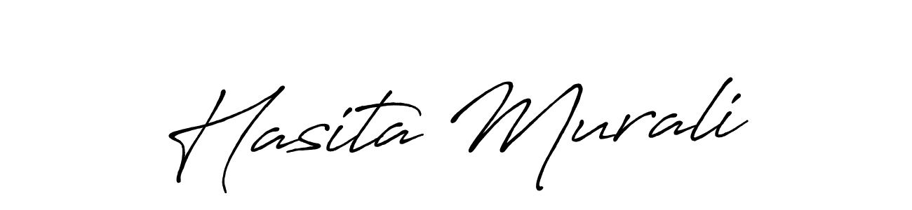 It looks lik you need a new signature style for name Hasita Murali. Design unique handwritten (Antro_Vectra_Bolder) signature with our free signature maker in just a few clicks. Hasita Murali signature style 7 images and pictures png