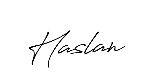 Haslan stylish signature style. Best Handwritten Sign (Antro_Vectra_Bolder) for my name. Handwritten Signature Collection Ideas for my name Haslan. Haslan signature style 7 images and pictures png