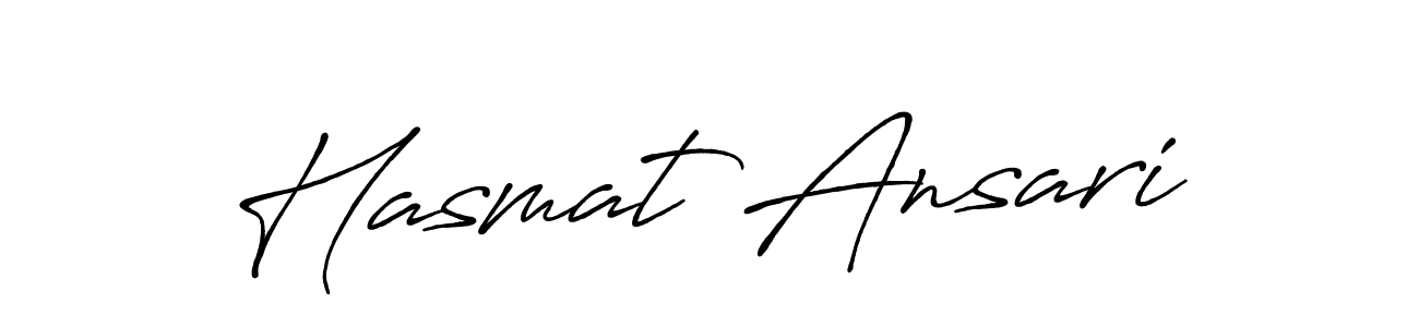 Create a beautiful signature design for name Hasmat Ansari. With this signature (Antro_Vectra_Bolder) fonts, you can make a handwritten signature for free. Hasmat Ansari signature style 7 images and pictures png