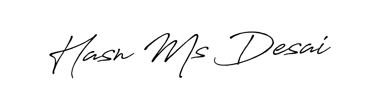 if you are searching for the best signature style for your name Hasn Ms Desai. so please give up your signature search. here we have designed multiple signature styles  using Antro_Vectra_Bolder. Hasn Ms Desai signature style 7 images and pictures png