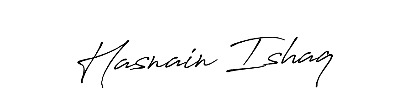 Use a signature maker to create a handwritten signature online. With this signature software, you can design (Antro_Vectra_Bolder) your own signature for name Hasnain Ishaq. Hasnain Ishaq signature style 7 images and pictures png