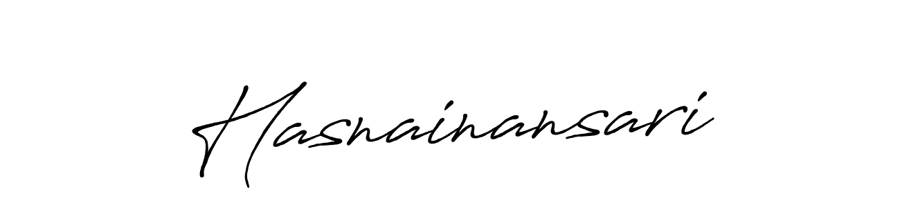 Make a beautiful signature design for name Hasnainansari. With this signature (Antro_Vectra_Bolder) style, you can create a handwritten signature for free. Hasnainansari signature style 7 images and pictures png