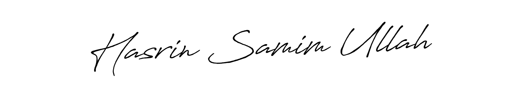 Create a beautiful signature design for name Hasrin Samim Ullah. With this signature (Antro_Vectra_Bolder) fonts, you can make a handwritten signature for free. Hasrin Samim Ullah signature style 7 images and pictures png
