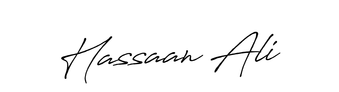Make a beautiful signature design for name Hassaan Ali. With this signature (Antro_Vectra_Bolder) style, you can create a handwritten signature for free. Hassaan Ali signature style 7 images and pictures png