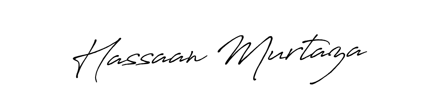 Make a beautiful signature design for name Hassaan Murtaza. With this signature (Antro_Vectra_Bolder) style, you can create a handwritten signature for free. Hassaan Murtaza signature style 7 images and pictures png