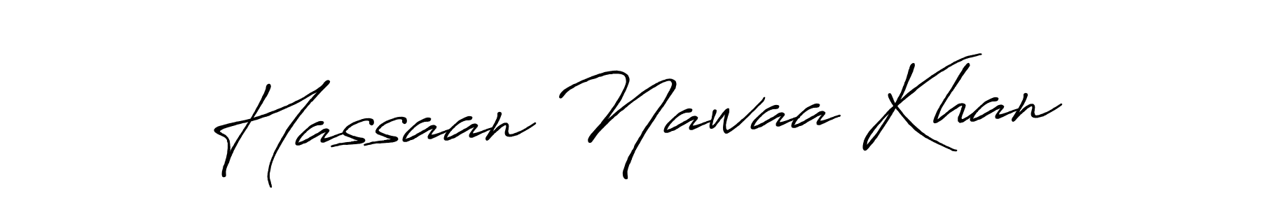 Use a signature maker to create a handwritten signature online. With this signature software, you can design (Antro_Vectra_Bolder) your own signature for name Hassaan Nawaa Khan. Hassaan Nawaa Khan signature style 7 images and pictures png