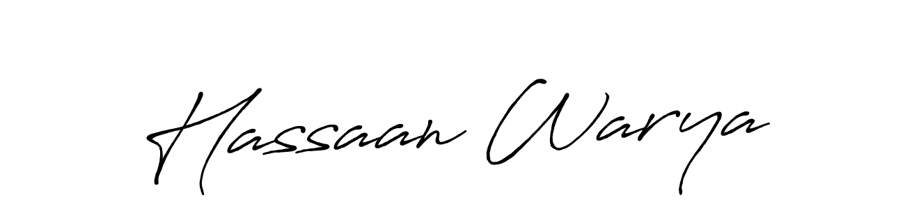 The best way (Antro_Vectra_Bolder) to make a short signature is to pick only two or three words in your name. The name Hassaan Warya include a total of six letters. For converting this name. Hassaan Warya signature style 7 images and pictures png