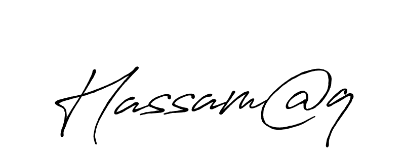 Hassam@q stylish signature style. Best Handwritten Sign (Antro_Vectra_Bolder) for my name. Handwritten Signature Collection Ideas for my name Hassam@q. Hassam@q signature style 7 images and pictures png