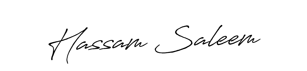 Hassam Saleem stylish signature style. Best Handwritten Sign (Antro_Vectra_Bolder) for my name. Handwritten Signature Collection Ideas for my name Hassam Saleem. Hassam Saleem signature style 7 images and pictures png