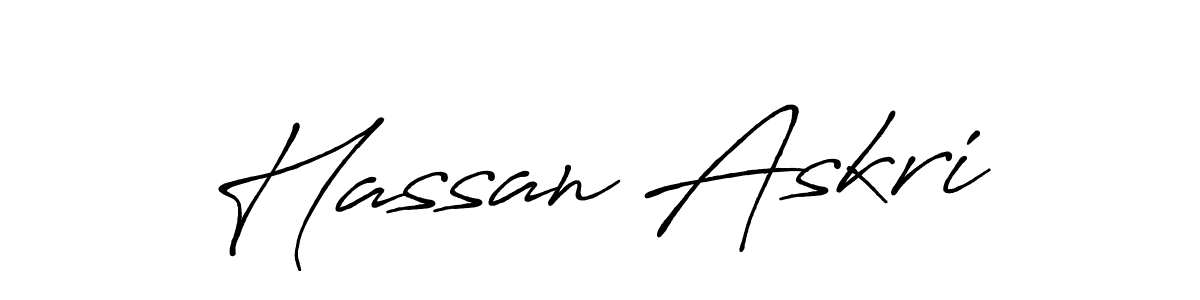Make a beautiful signature design for name Hassan Askri. With this signature (Antro_Vectra_Bolder) style, you can create a handwritten signature for free. Hassan Askri signature style 7 images and pictures png
