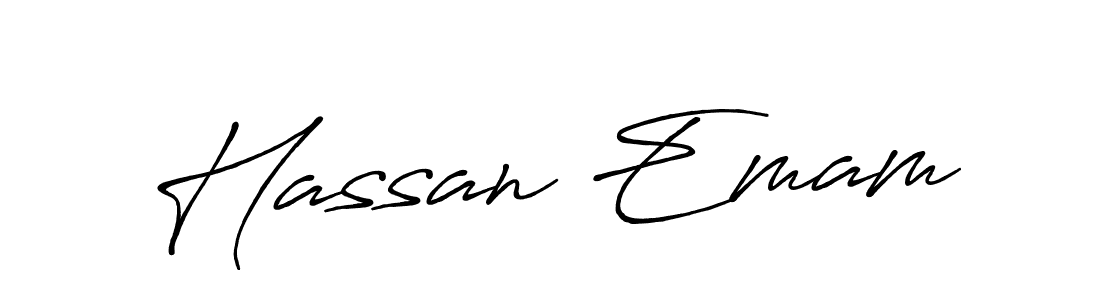 How to make Hassan Emam name signature. Use Antro_Vectra_Bolder style for creating short signs online. This is the latest handwritten sign. Hassan Emam signature style 7 images and pictures png