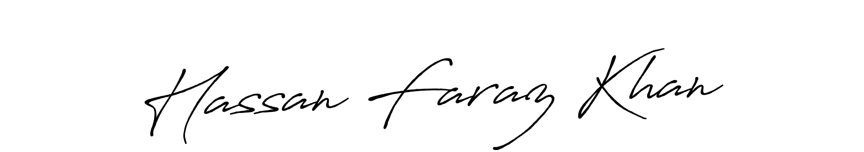 Make a beautiful signature design for name Hassan Faraz Khan. With this signature (Antro_Vectra_Bolder) style, you can create a handwritten signature for free. Hassan Faraz Khan signature style 7 images and pictures png