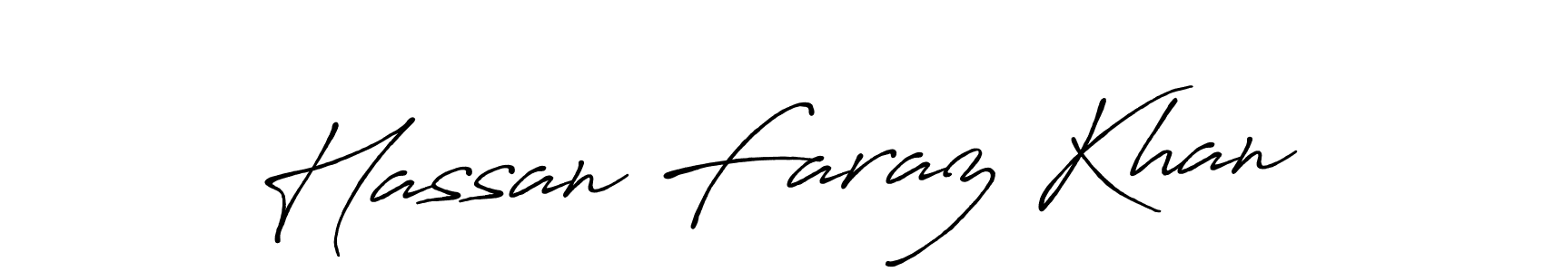 Make a beautiful signature design for name Hassan Faraz Khan. With this signature (Antro_Vectra_Bolder) style, you can create a handwritten signature for free. Hassan Faraz Khan signature style 7 images and pictures png