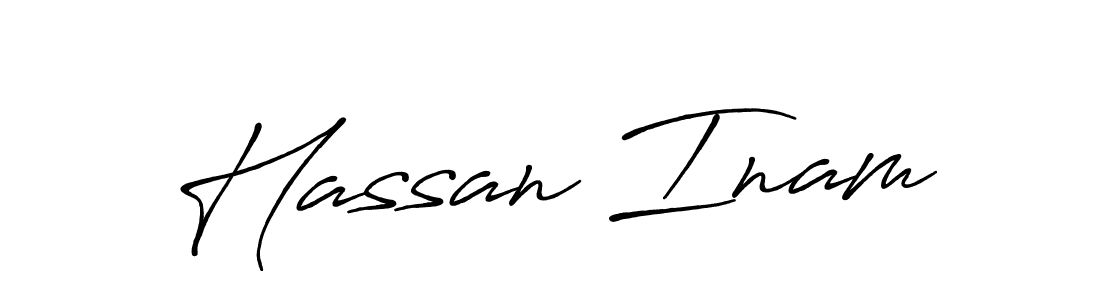 Make a beautiful signature design for name Hassan Inam. With this signature (Antro_Vectra_Bolder) style, you can create a handwritten signature for free. Hassan Inam signature style 7 images and pictures png