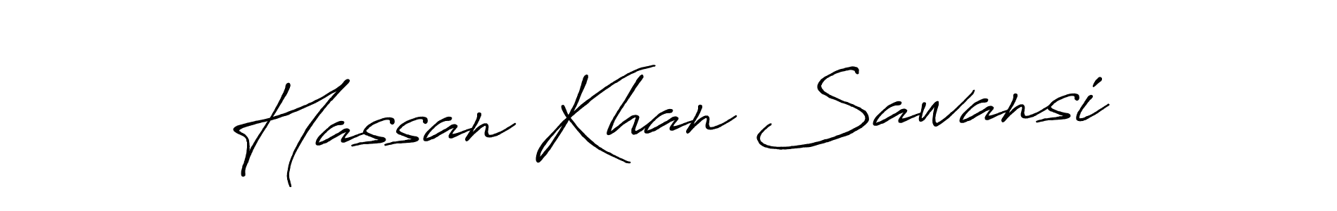 Antro_Vectra_Bolder is a professional signature style that is perfect for those who want to add a touch of class to their signature. It is also a great choice for those who want to make their signature more unique. Get Hassan Khan Sawansi name to fancy signature for free. Hassan Khan Sawansi signature style 7 images and pictures png